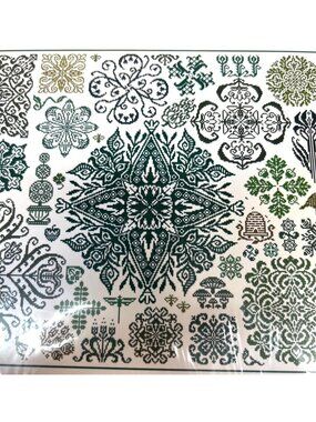 Ink Circles Garden Stars Cross Stitch Pattern - Floral & Geometric Designs